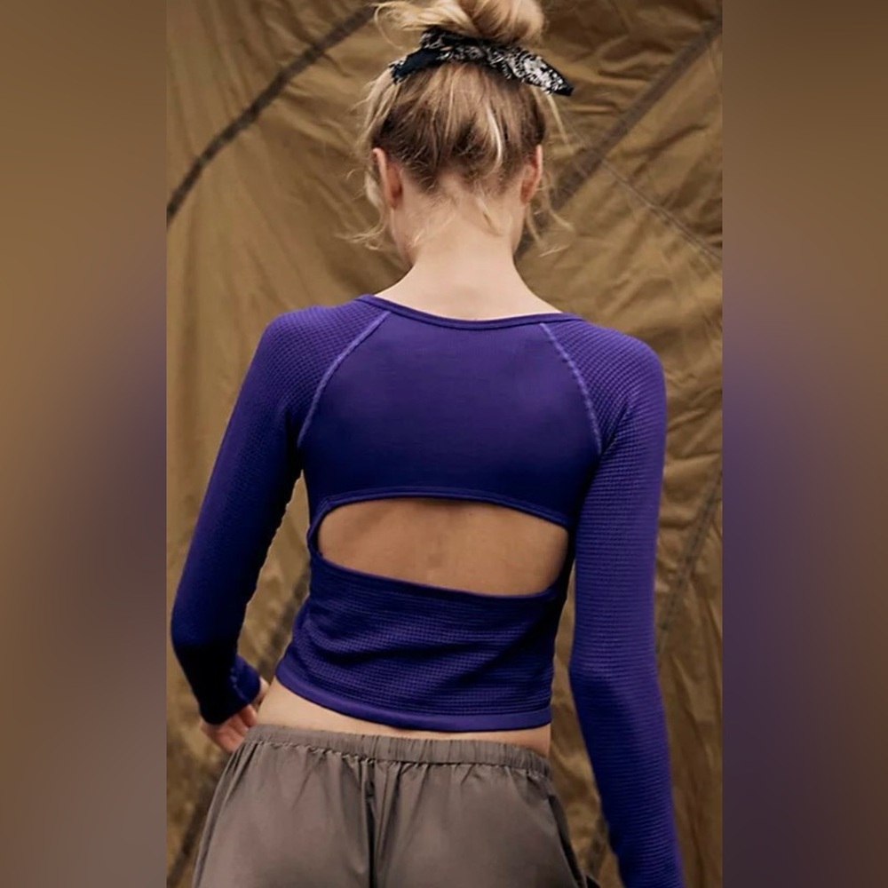 Free People X FP Movement Bail Out Layer in Dark Amethyst NWT - Picture 3 of 6